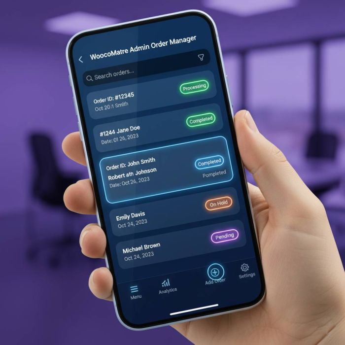 WooCommerce Admin Order Manager App